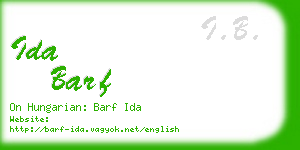 ida barf business card